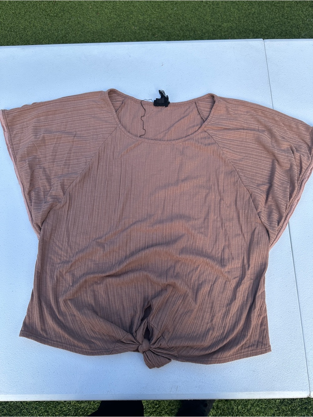 Women’s Brown Ribbed Tops Bundle – 2 Pack – Sizes Medium & Large